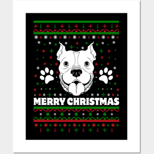 Pitbull Christmas Posters and Art